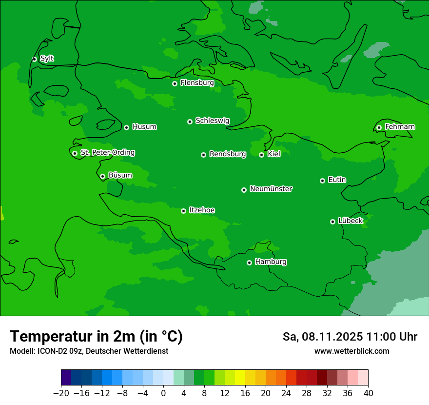 Modellkarten Temperatur