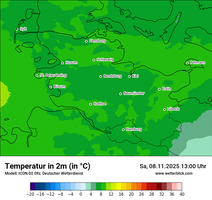 Modellkarten Temperatur
