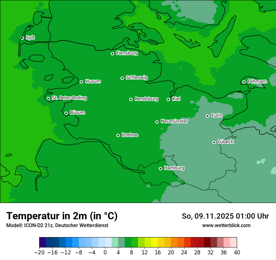 Modellkarten Temperatur
