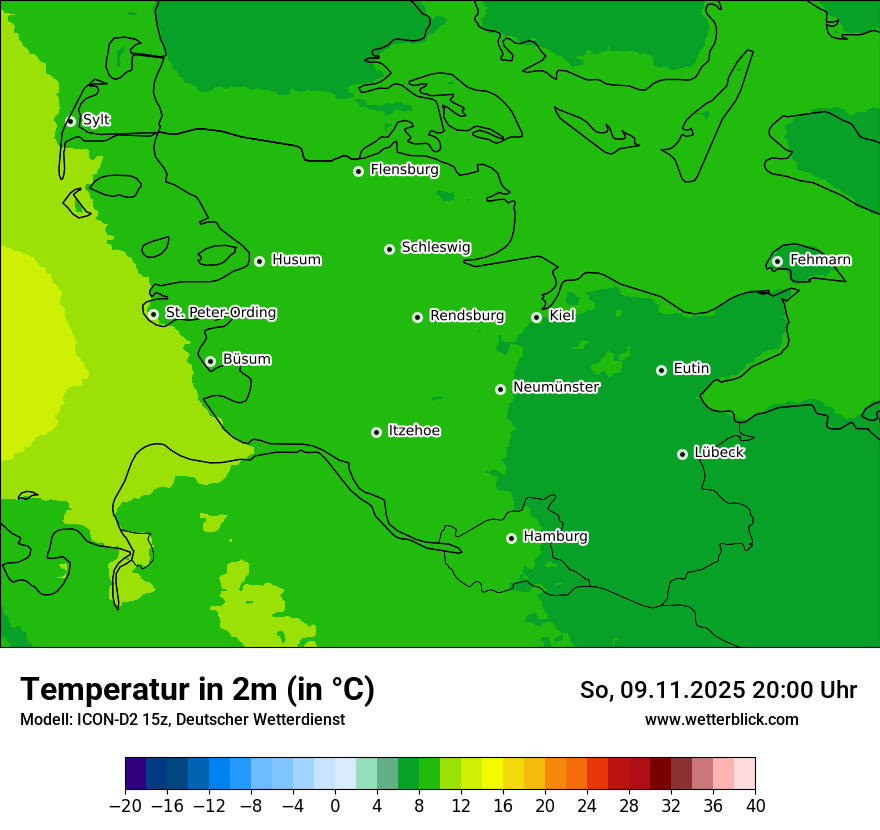 Modellkarten Temperatur