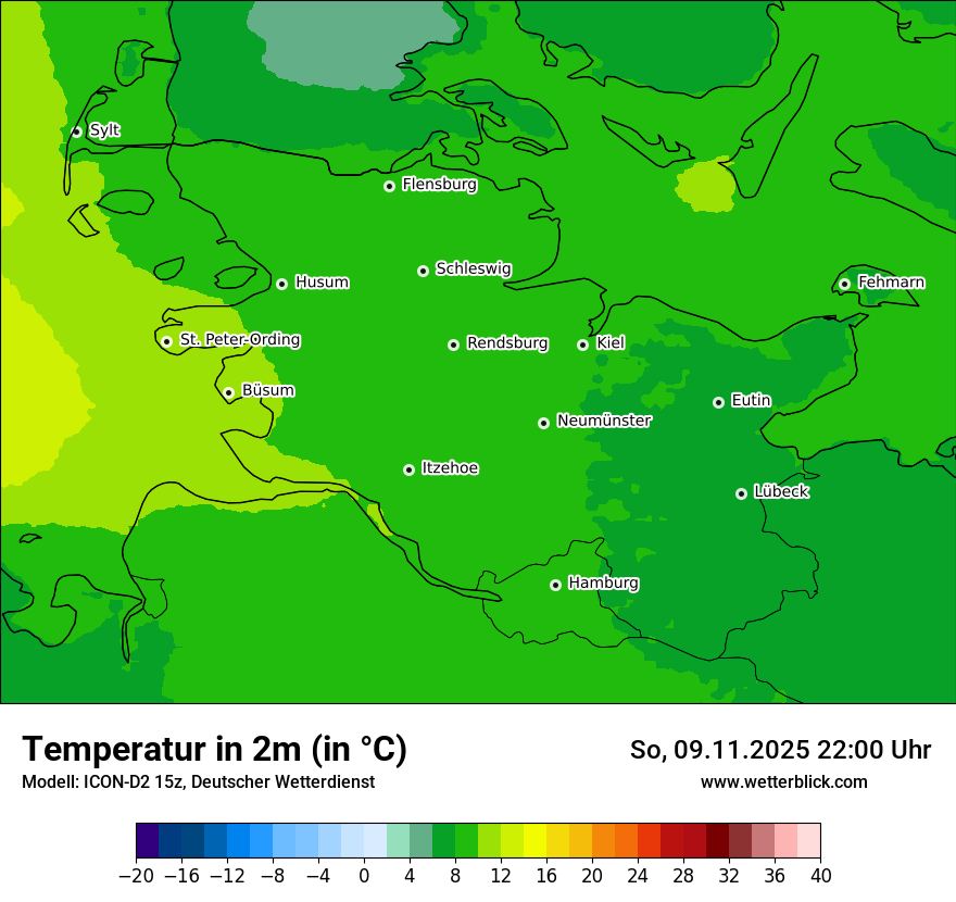 Modellkarten Temperatur