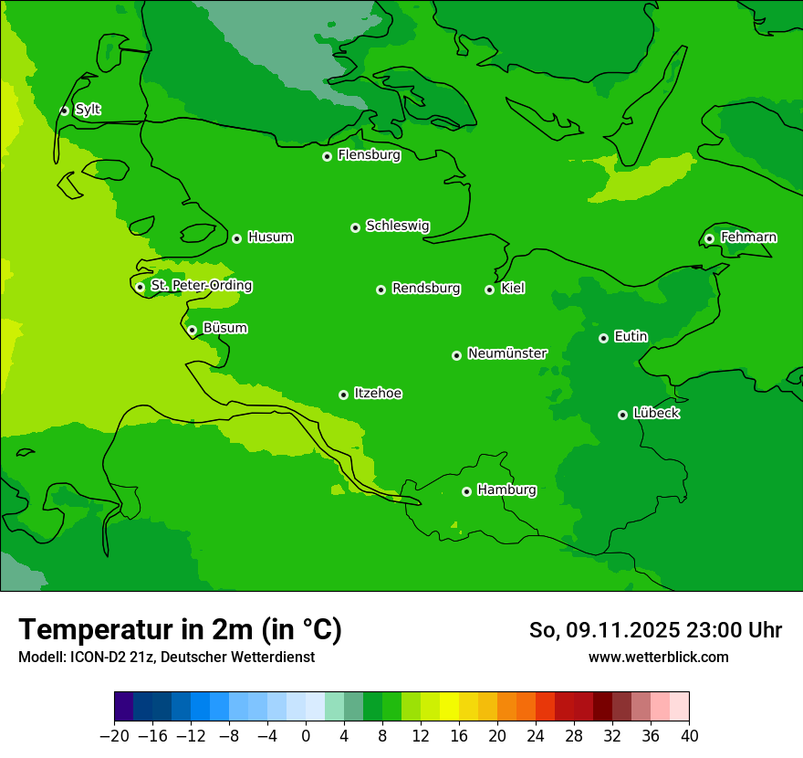 Modellkarten Temperatur