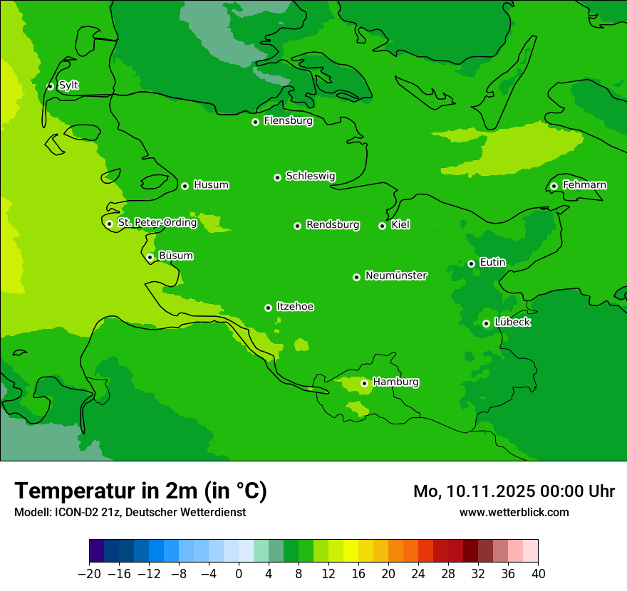 Modellkarten Temperatur