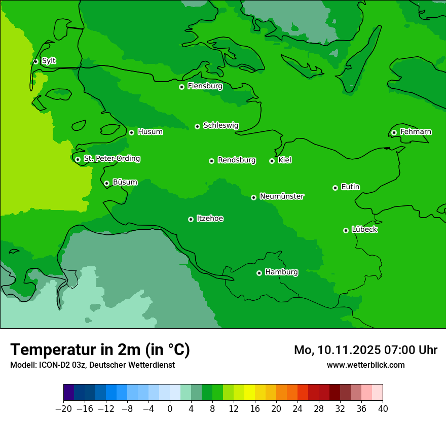 Modellkarten Temperatur