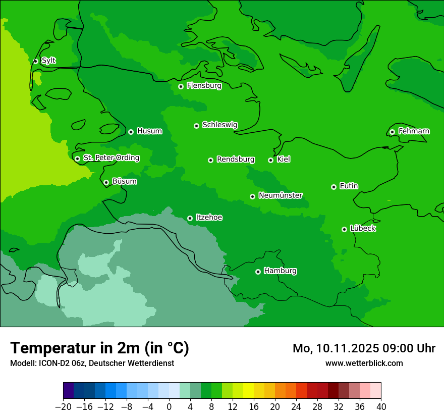 Modellkarten Temperatur