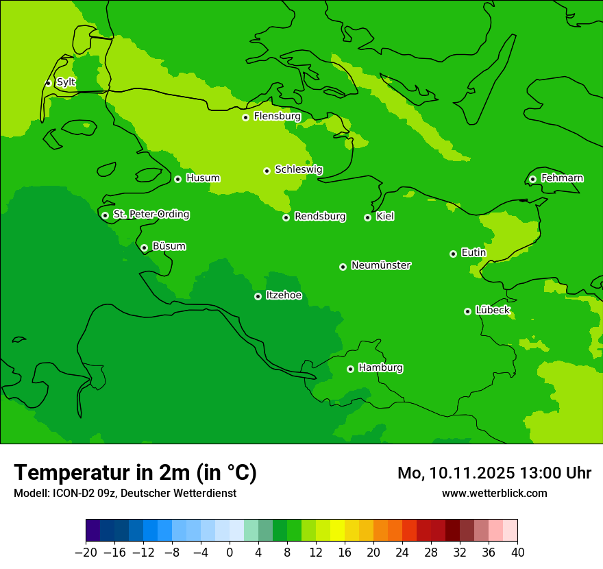 Modellkarten Temperatur