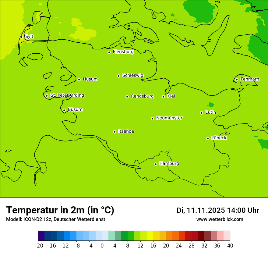 Modellkarten Temperatur