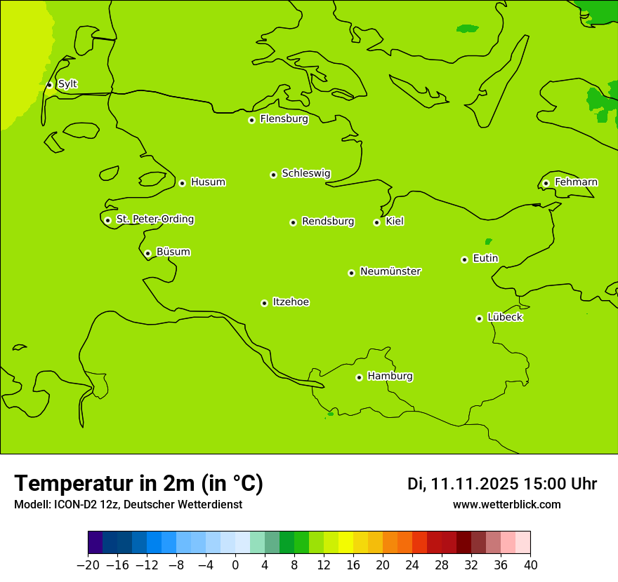 Modellkarten Temperatur