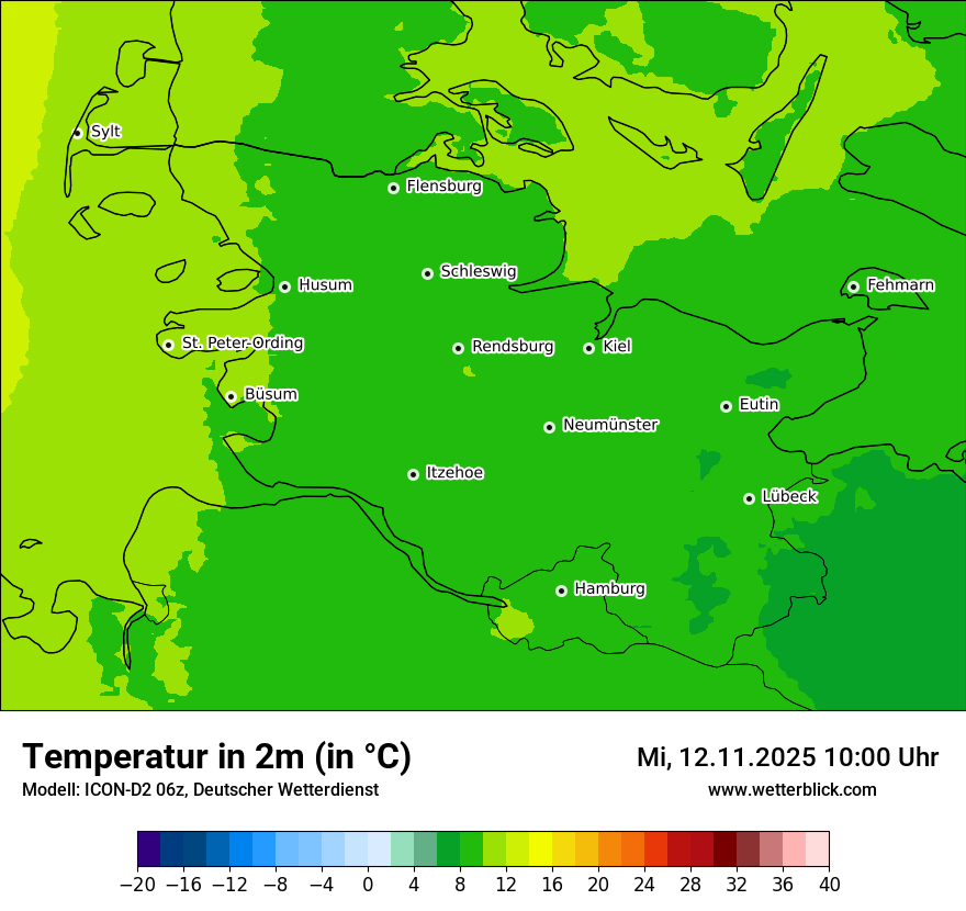 Modellkarten Temperatur