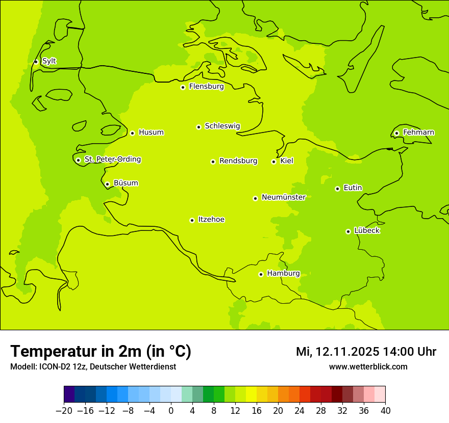 Modellkarten Temperatur