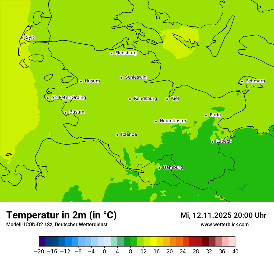 Modellkarten Temperatur