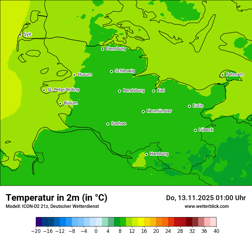 Modellkarten Temperatur