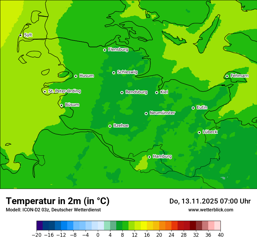 Modellkarten Temperatur