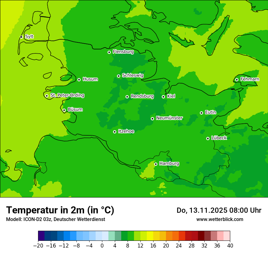Modellkarten Temperatur