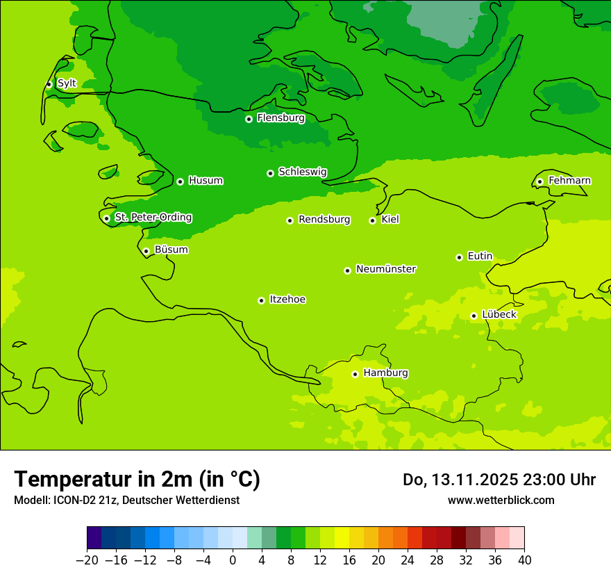 Modellkarten Temperatur