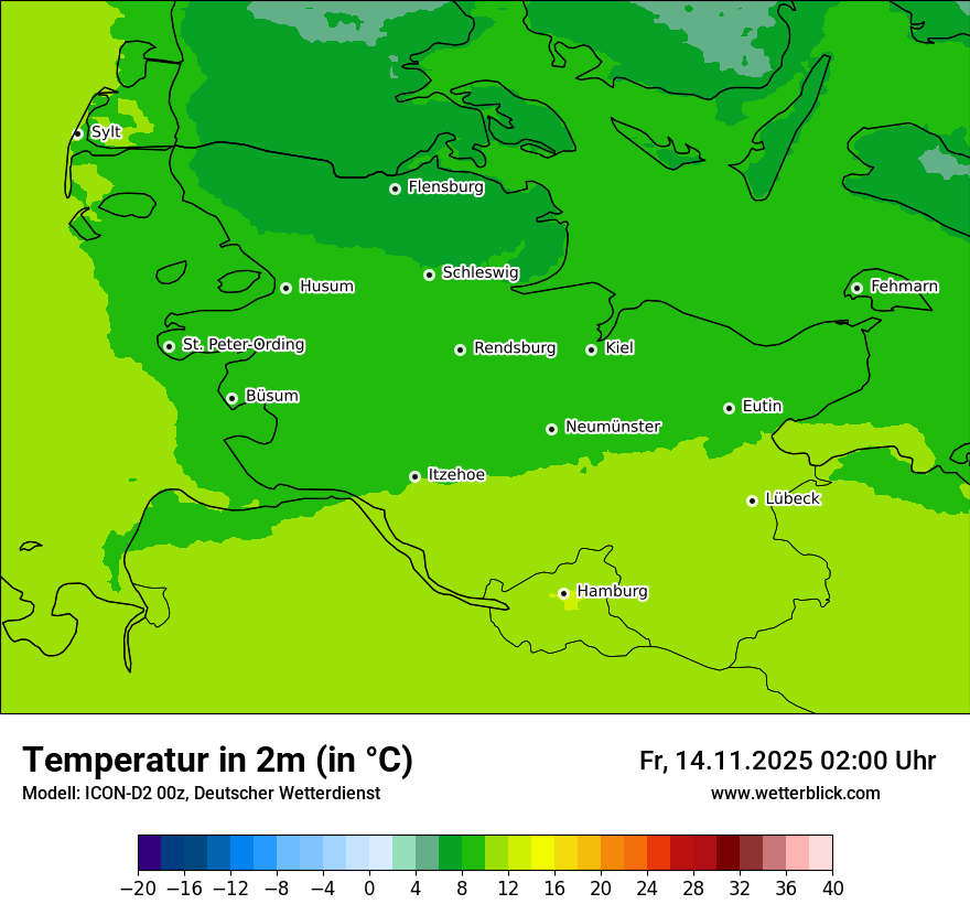 Modellkarten Temperatur