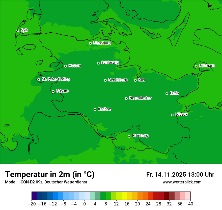 Modellkarten Temperatur