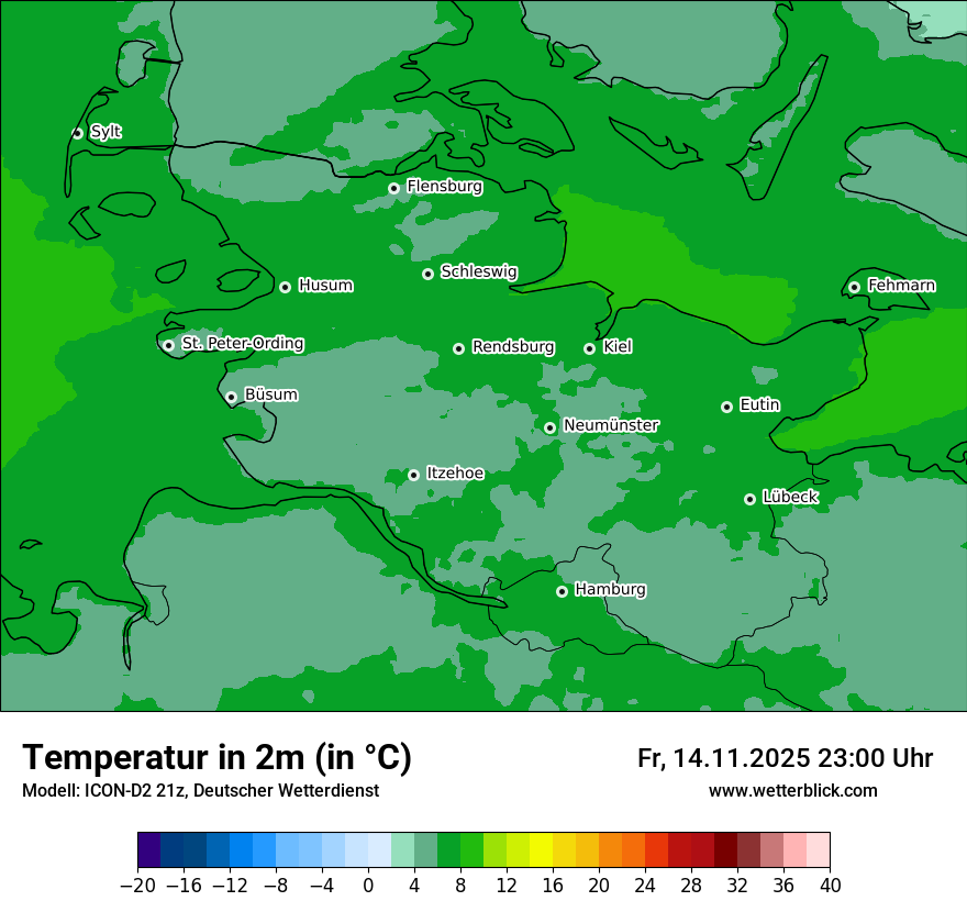 Modellkarten Temperatur