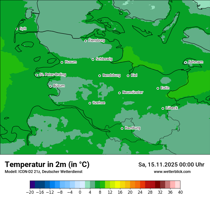 Modellkarten Temperatur