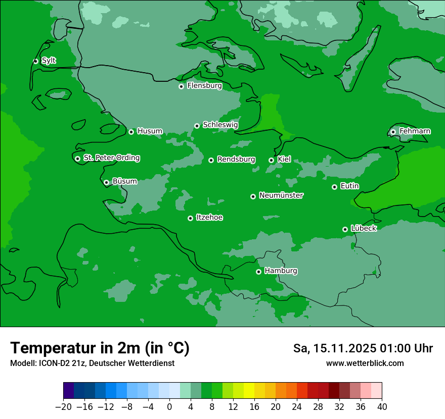 Modellkarten Temperatur