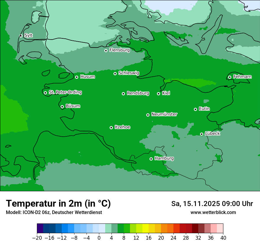 Modellkarten Temperatur
