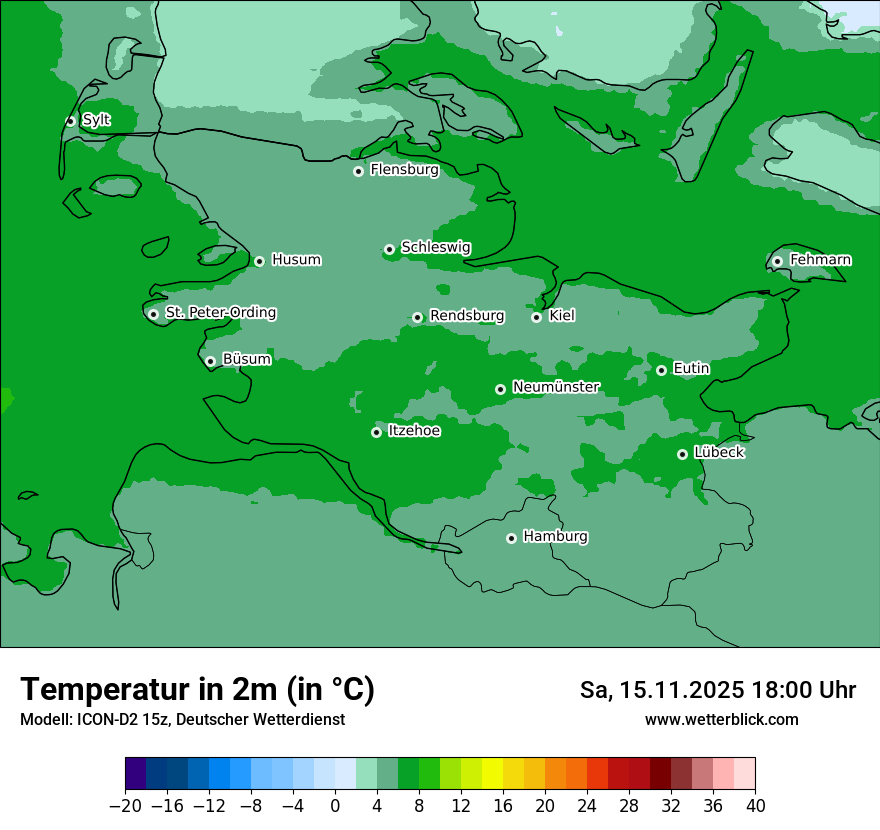 Modellkarten Temperatur