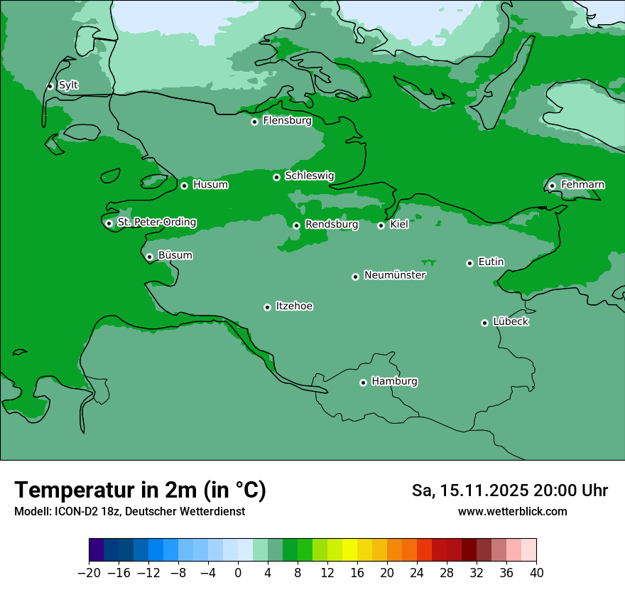 Modellkarten Temperatur