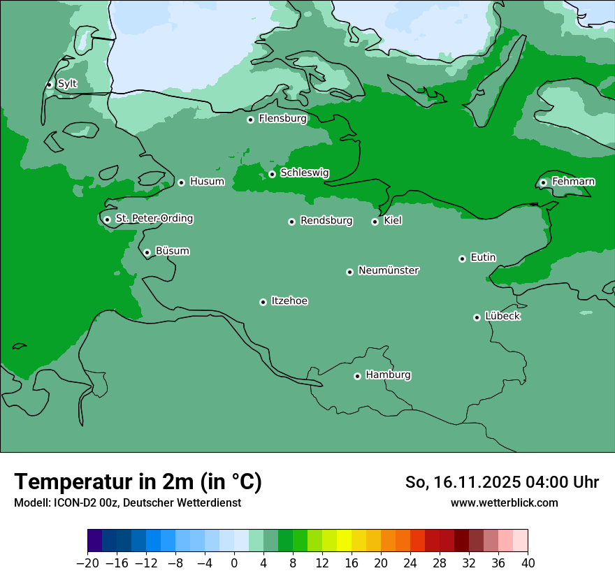 Modellkarten Temperatur