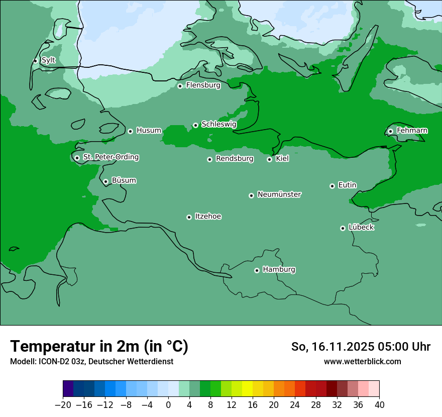 Modellkarten Temperatur