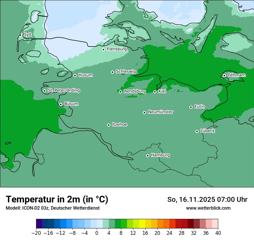 Modellkarten Temperatur