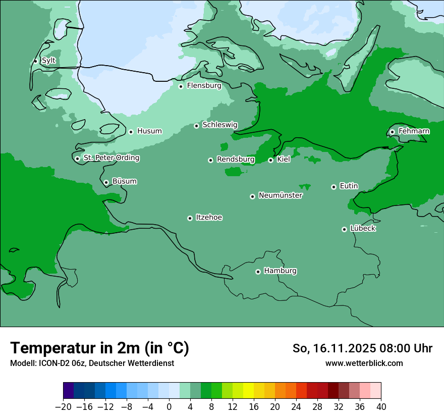 Modellkarten Temperatur