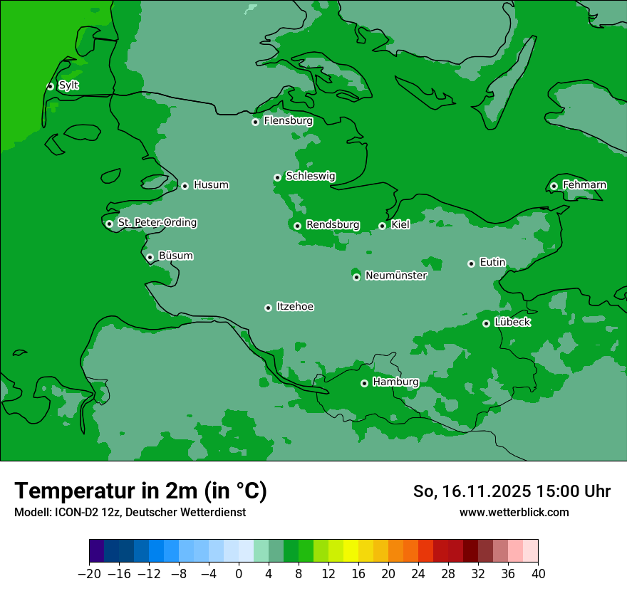 Modellkarten Temperatur