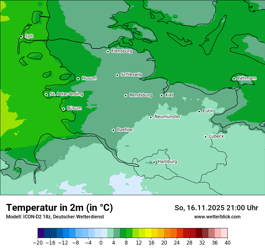 Modellkarten Temperatur
