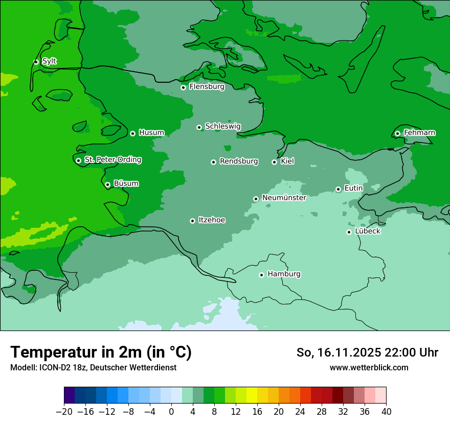 Modellkarten Temperatur