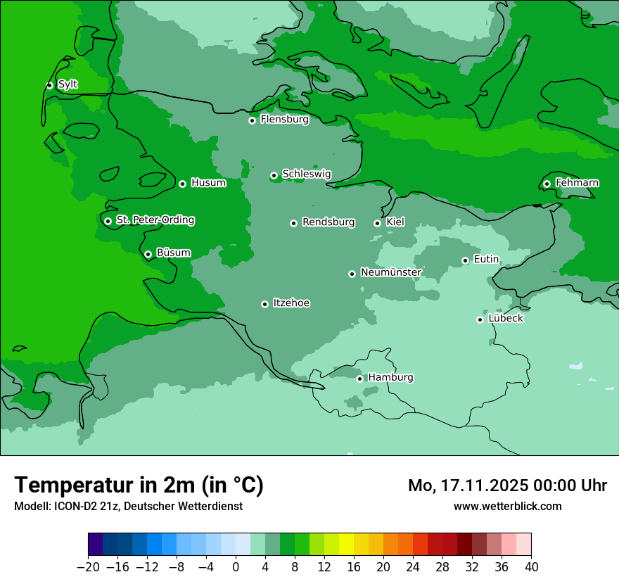 Modellkarten Temperatur
