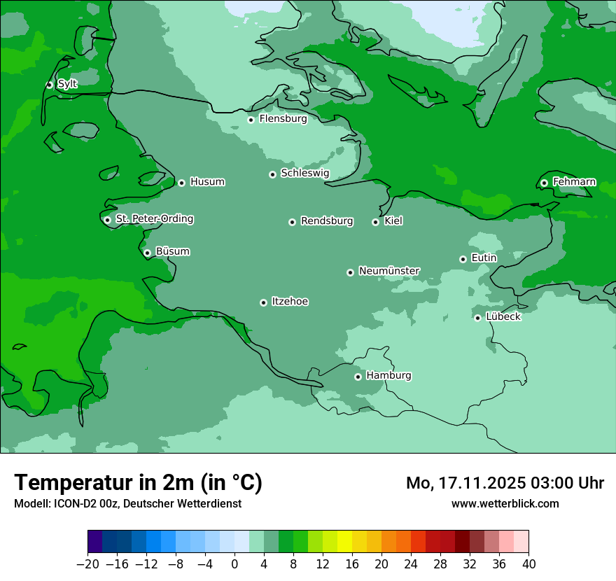 Modellkarten Temperatur