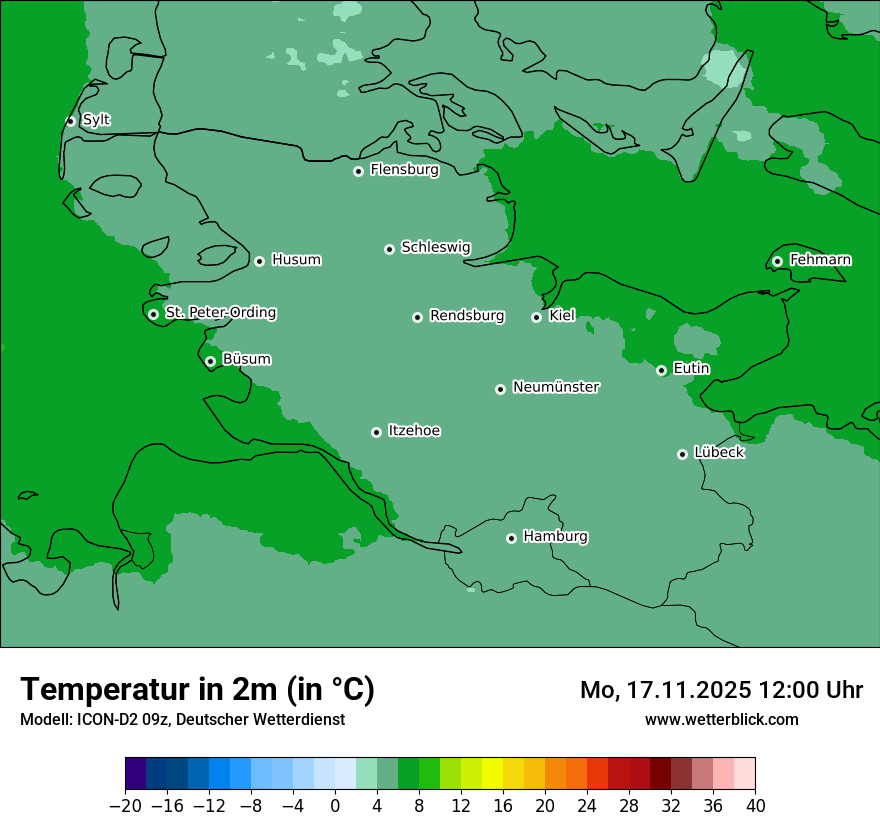 Modellkarten Temperatur
