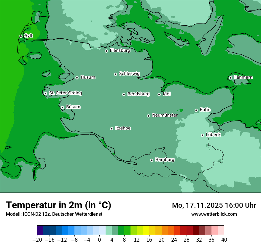 Modellkarten Temperatur