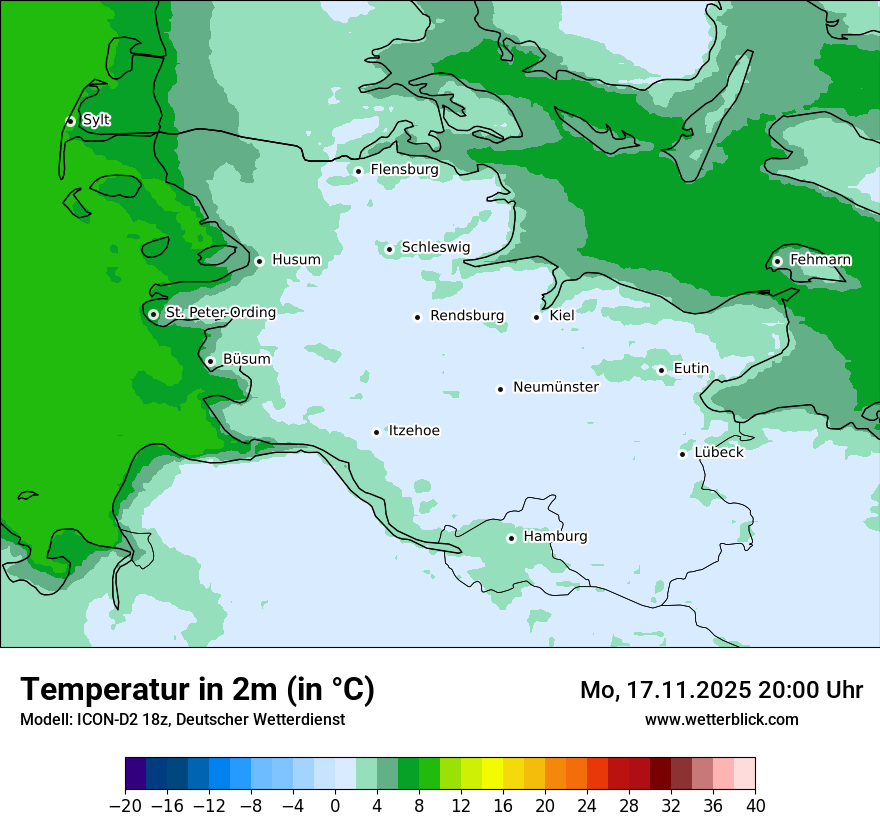 Modellkarten Temperatur