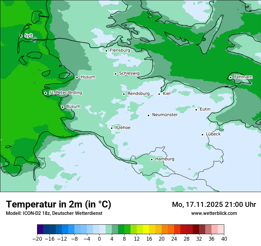 Modellkarten Temperatur