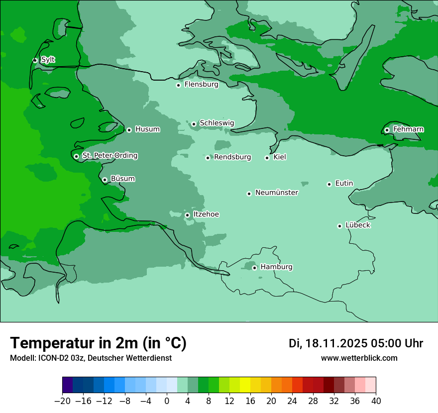 Modellkarten Temperatur