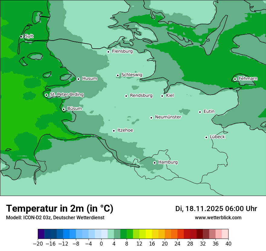 Modellkarten Temperatur