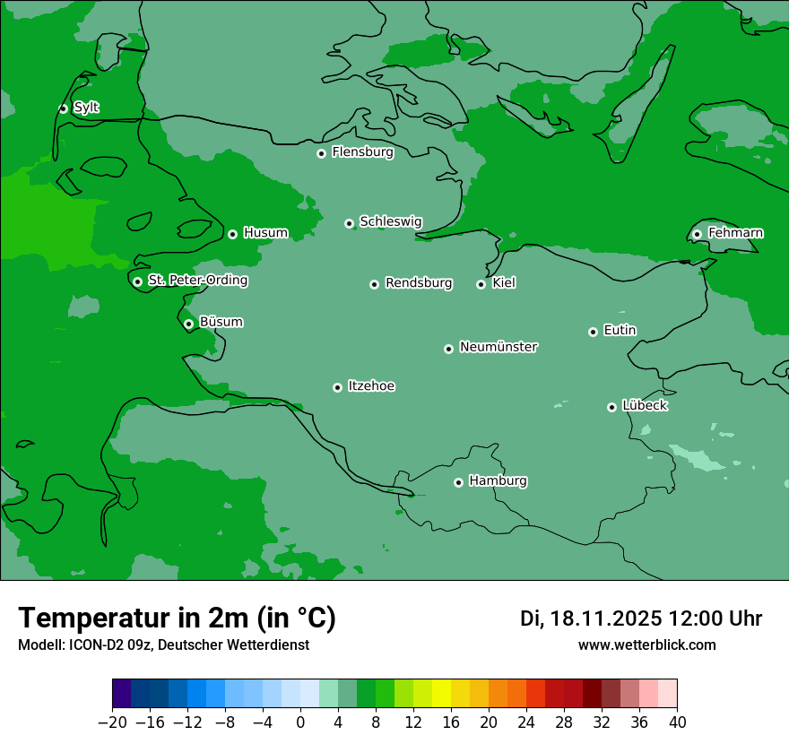 Modellkarten Temperatur