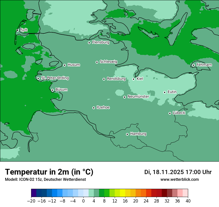 Modellkarten Temperatur
