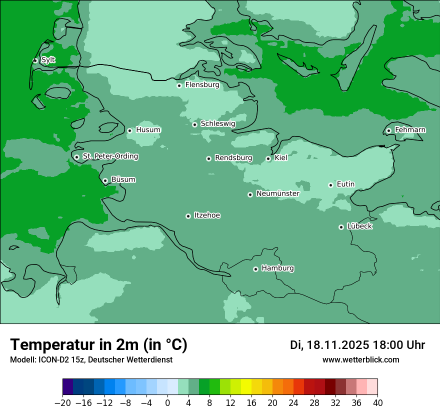 Modellkarten Temperatur