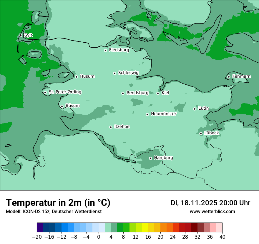Modellkarten Temperatur