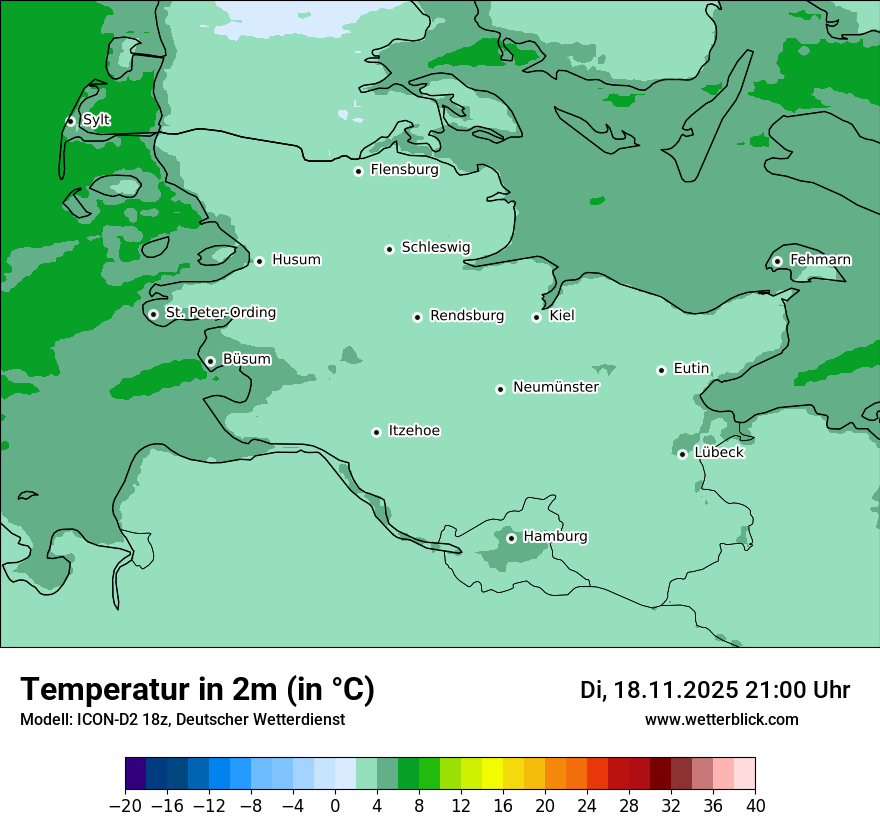 Modellkarten Temperatur