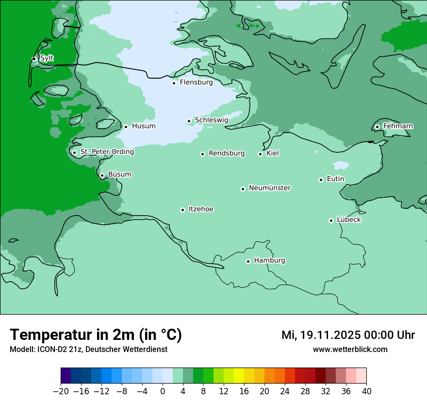 Modellkarten Temperatur