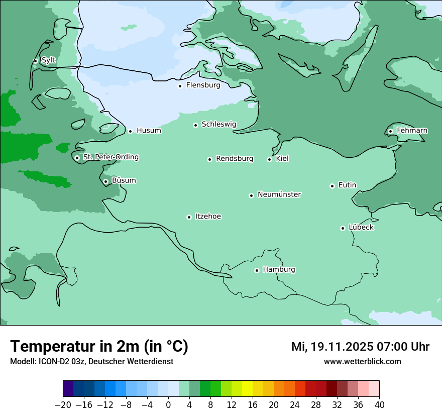 Modellkarten Temperatur
