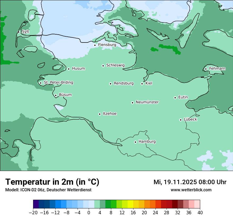 Modellkarten Temperatur